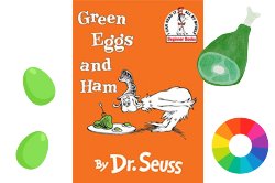 cover of Green Eggs & Ham book with color wheel